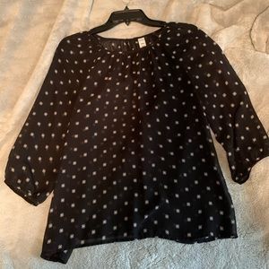 Sheer black and white blouse